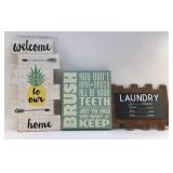 3 WOODEN SIGNS