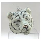 LG SLAVIC BLOWN GLASS WHITE TIGER