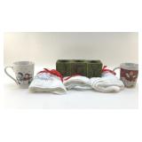 CHRISTMAS VOTIVE, TOWELS, MUGS