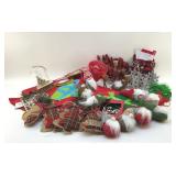 TOTE FULL OF CHRISTMAS GNOMES,  TREE SKIRT