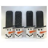 4 RUSTIC WOODEN SNOWMAN 22"