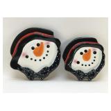 CERAMIC MRS. SNOWMAN WALL HANGINGS