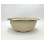 VTG CREAM & GREEN ENAMELED MIXING BOWL