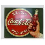 METAL ICE COLD COCA COLA BULLSEYE ADVERTISING SIGN