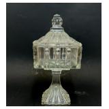 VTG BROKEN IRISH COLUMN CLEAR GLASS CANDY DISH