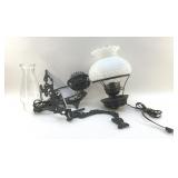 ANTIQUE CAST-IRON WALL FIXTURES WITH BRACKETS
