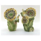 PAIR OF 1940S SUNFLOWER VASES