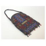 VTG ART DECO GLASS BEADED EVENING BAG PURSE