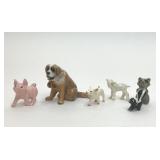 6 ASSORTED MINIATURE PORCELAIN ANIMAL FIGURINES