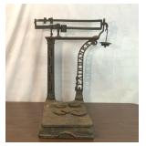 ANTIQUE FAIRBANKS CAST IRON COUNTER PLATFORM SCALE