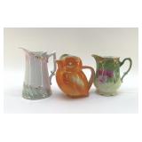 3 ANTIQUE PITCHERS 6"