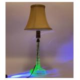 VTG GREEN URANIUM GLASS LAMP