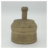 ANTIQUE WOODEN BUTTER MOLD PRESS WHEAT DESIGN