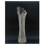 ANTIQUE CLEAR GLASS SWUNG VASE