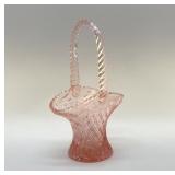 LE SMITH LG PINK BRIDES BASKET 1930ï¿½s 12"