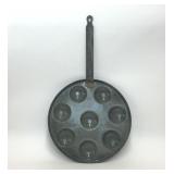 VTG GRAY GRANITEWARE 8 EGG POACHER AEBLESKIVER