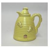 VTG YELLOW CERAMIC BEE HIVE HONEY SYRUP PITCHER