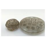 ANTIQUE FLOWER FROG PAIR