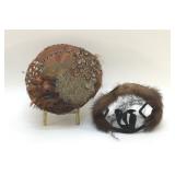 1940S LADIES, FEATHER HAT AND MINK HAT