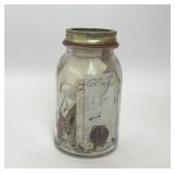 VTG MASON JAR FULL OF BUTTONS