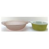 PYREX CASSEROLE, FROST PINK BOWL