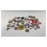 POLITICAL BUTTONS AND PIN BACKS