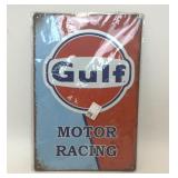 GULF MOTOR RACING METAL SIGN