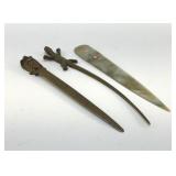 3 VINTAGE LETTER OPENERS