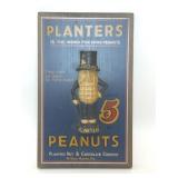 PLANTERS PEANUTS WOODEN ADVERTISING WALL SIGN