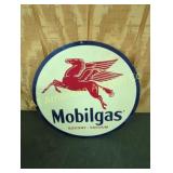 VINTAGE MOBILGAS EMBOSSED METAL SIGN