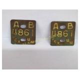 RARE TEXAS 1944 LICENSE PLATES WAR TAGS