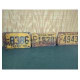 3 VINTAGE TEXAS LICENSE PLATES