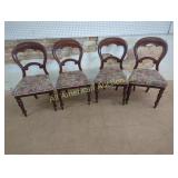 4 ANTIQUE VICTORIAN BALLON BACK CHAIRS