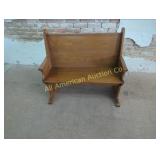 ANTIQUE OAK CHURCH PEW/ BENCH