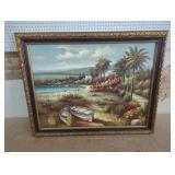 LARGE SIGNED LANDSCAPE OIL PAINTING ON CANVAS