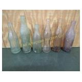 6 VINTAGE TEXAS SODA BOTTLES