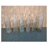6 VINTAGE TEXAS SODA BOTTLES CIRCLE A BRAND & MORE