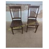 2 ANTIQUE OAK CHAIRS