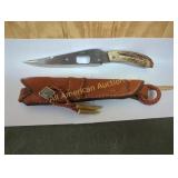 CUSTOM STAG SKINNING KNIFE WITH SHEATH