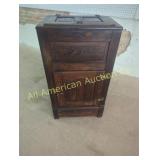 ANTIQUE OAK ICE BOX WITH 2 DOORS