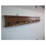 VINTAGE OAK/COAT RACK WITH 7 HOOKS
