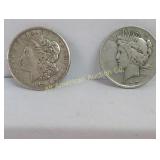 1921 MORGAN & 1922 PEACE DOLLARS