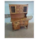 ANTIQUE POSSUM BELLY KITCHEN CABINET WITH DRAWERS