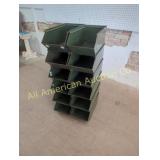 12 VINTAGE METAL STACKING BINS