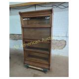ANTIQUE QUARTER SWAN OAK LAWYERS BOOKCASE