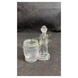 Vintage glass Charlie Chaplin toothpick holder