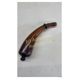 Antique amber glass hand blown powder horn
