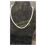 Ralph Lauren sterling and faux pearl necklace, 15"