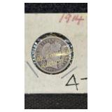 1914 Barber head dime