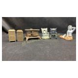 Six cast iron & die cast items, various